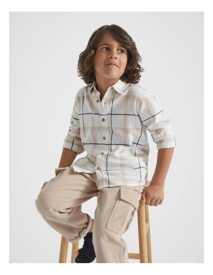 Brushed Check Shirt in Canvas image 1