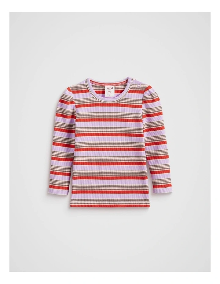 Stripe Rib Tee in Orchid image 1
