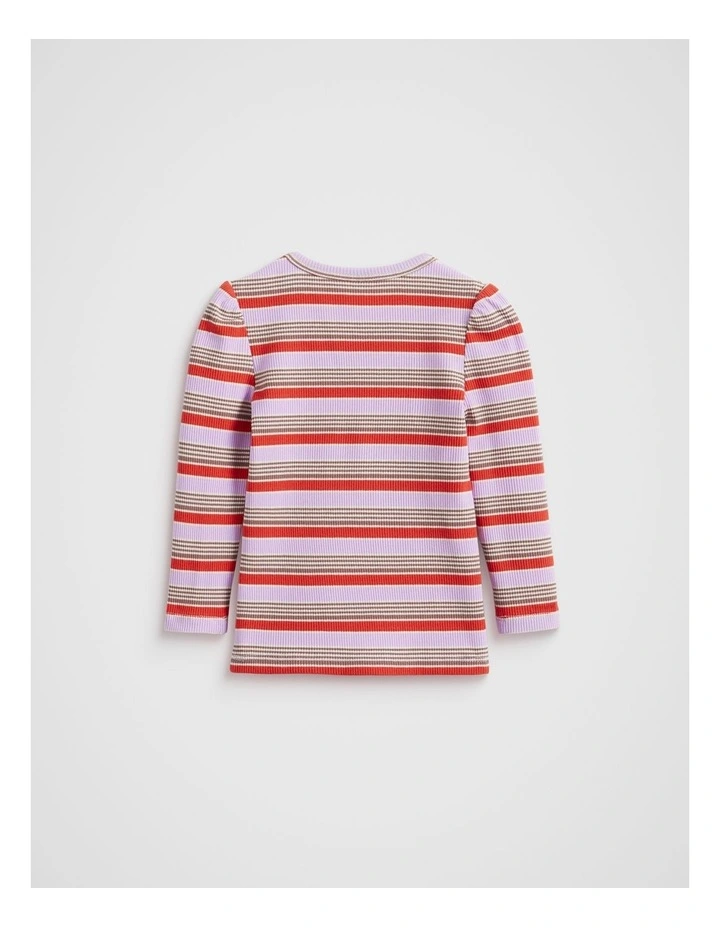 Stripe Rib Tee in Orchid image 2