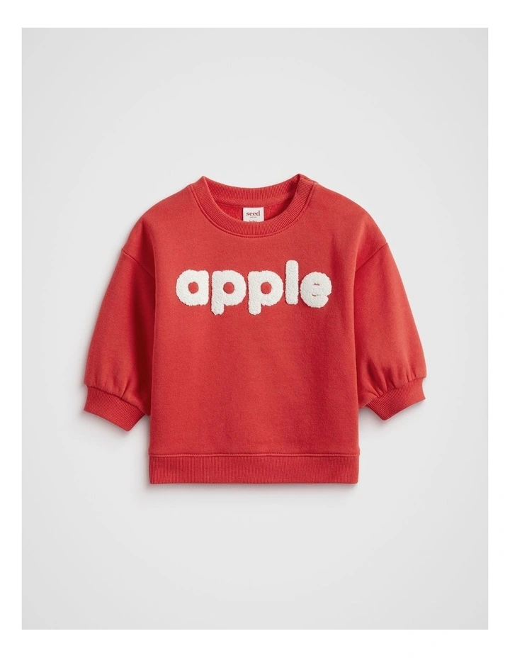 Slogan Sweater in Super Red image 1