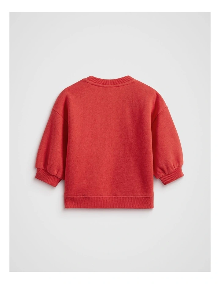 Slogan Sweater in Super Red image 2