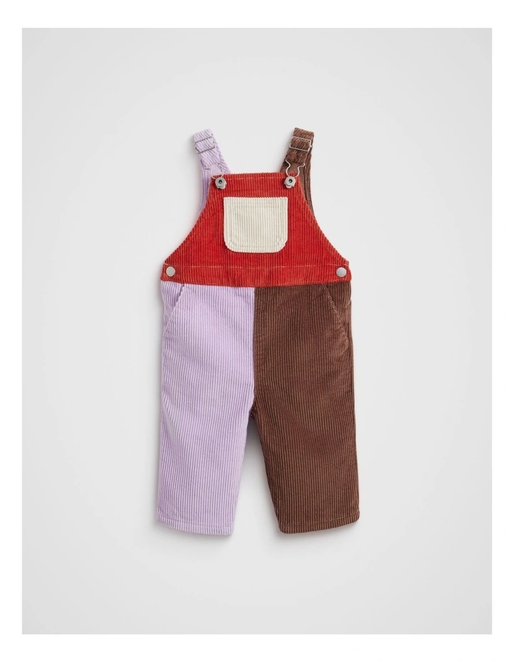 Colourblock Cord Overall  in Multi image 1