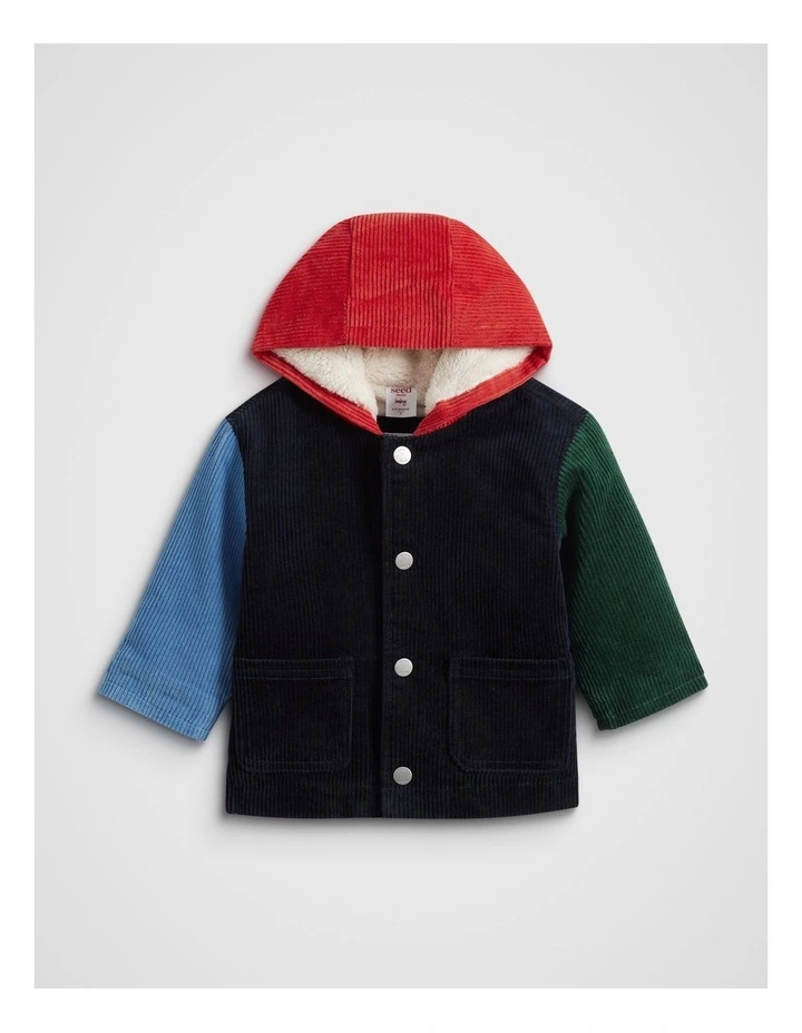 Colourblock Cord Jacket in Multi image 1