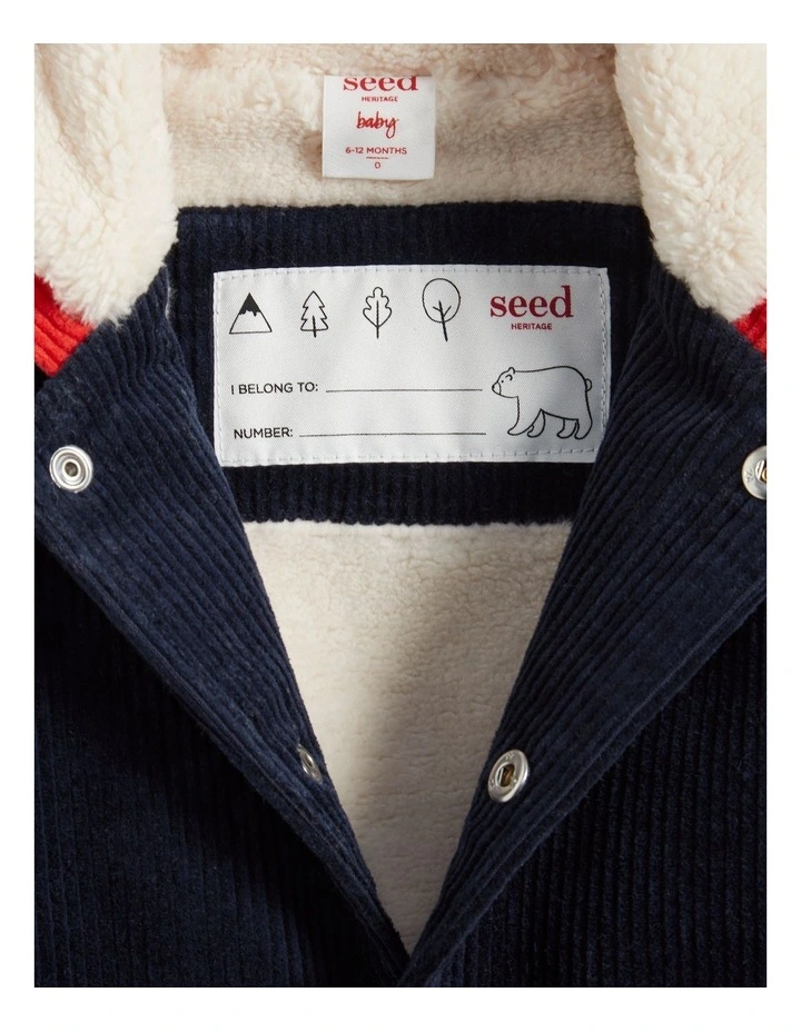 Colourblock Cord Jacket in Multi image 2