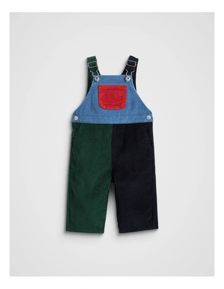 Colourblock Cord Overall in Multi image 1