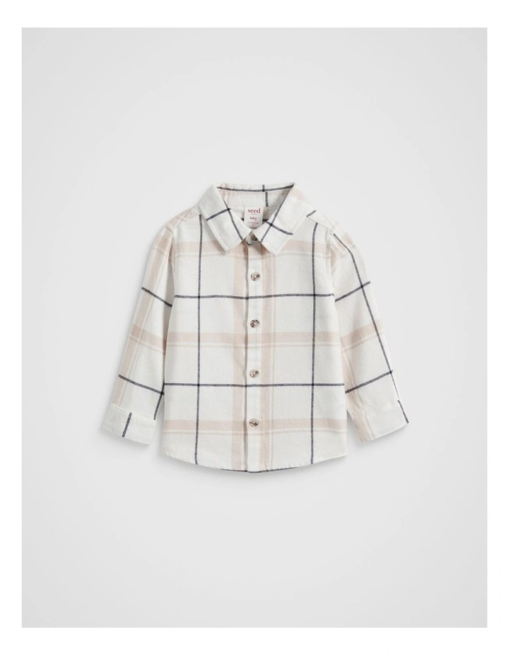 Brushed Check Skirt in Canvas image 1