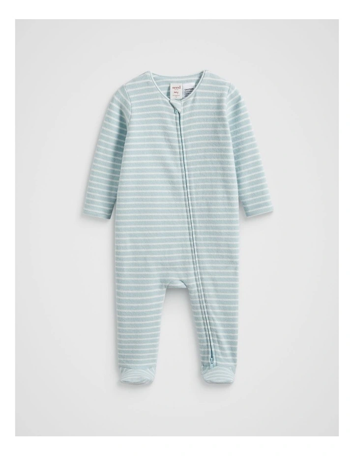 Brushed Stripe Zipsuit in Frost image 1