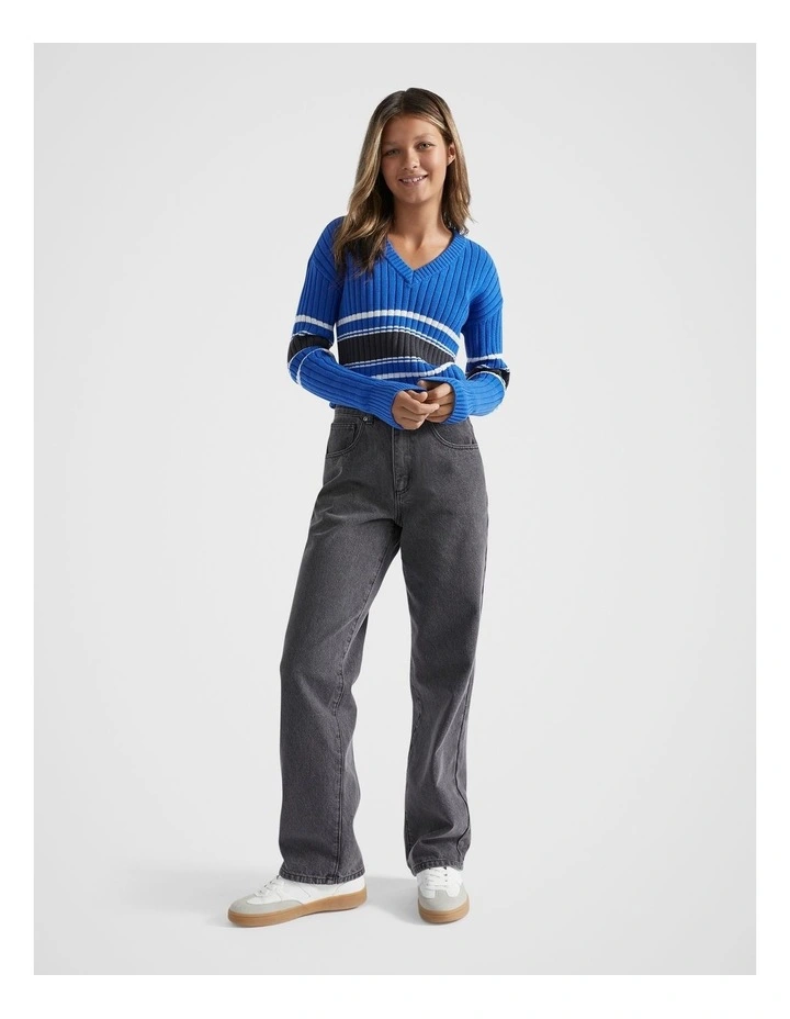 Wide Leg Jean in Washed Black image 1