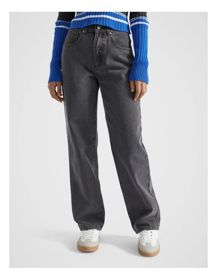 Wide Leg Jean in Washed Black image 2