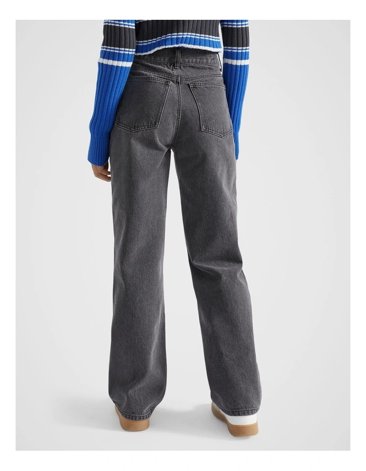 Wide Leg Jean in Washed Black image 3