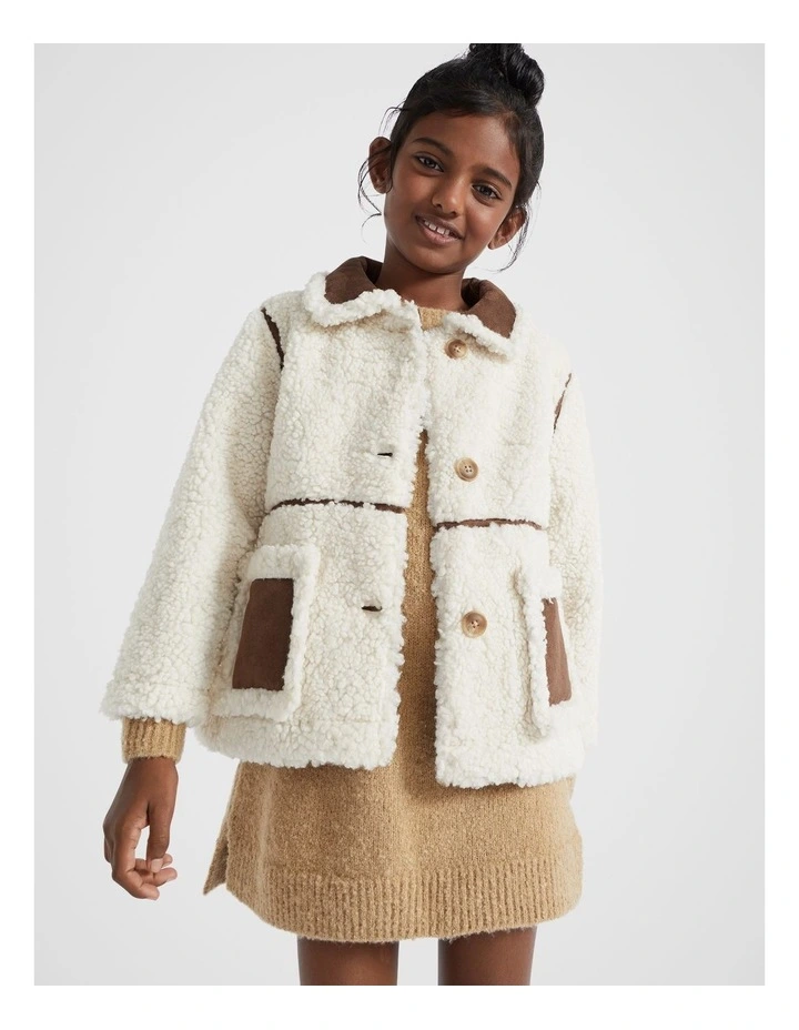 Fleece Jacket in Creme image 1