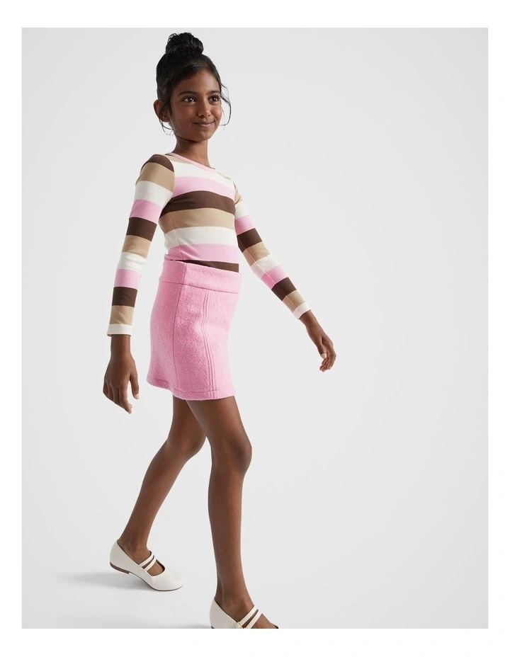 Boucle Skirt in Candy Pink image 3