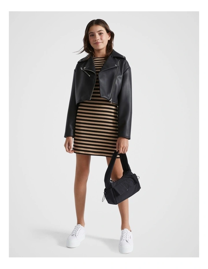 Stripe Rib Dress in Multi image 1