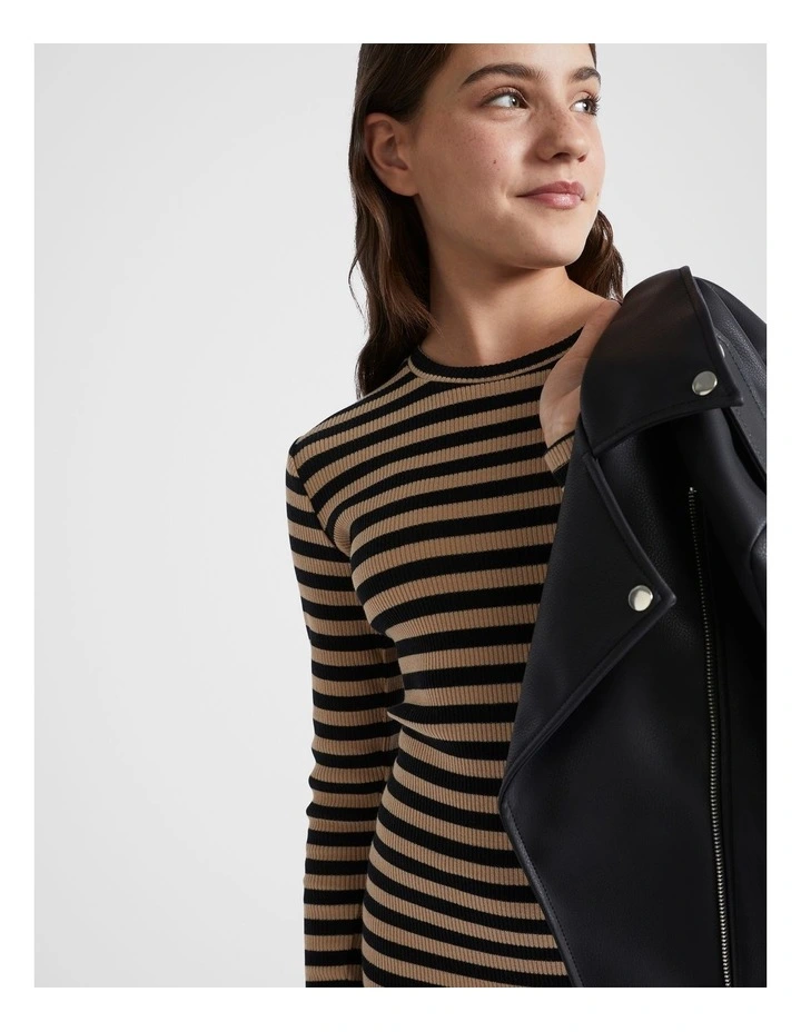 Stripe Rib Dress in Multi image 3