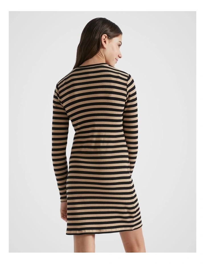 Stripe Rib Dress in Multi image 4