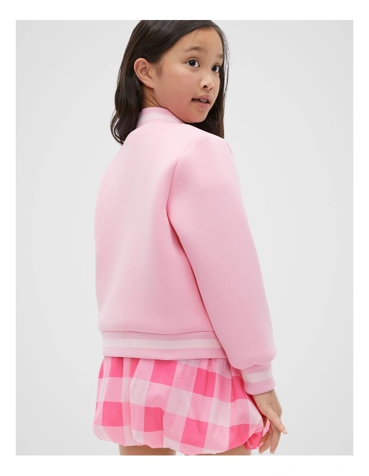 Neoprene Bomber Jacket in Candy Pink image 2
