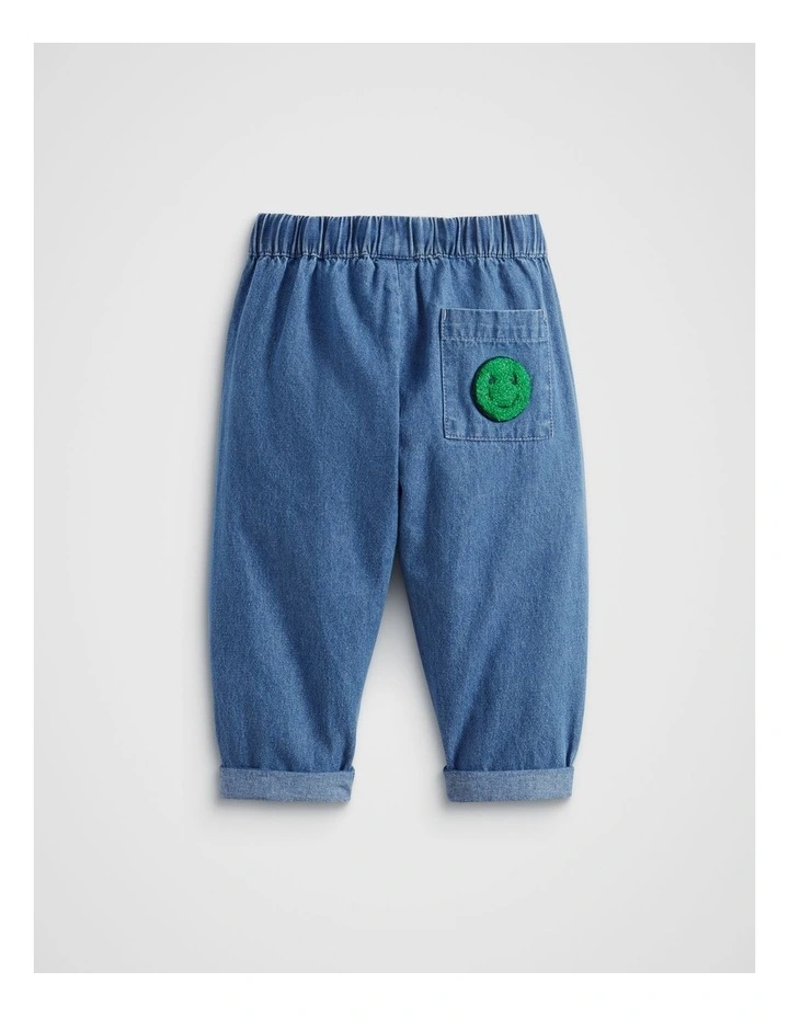 Denim Pant in Bright Blue Wash image 2