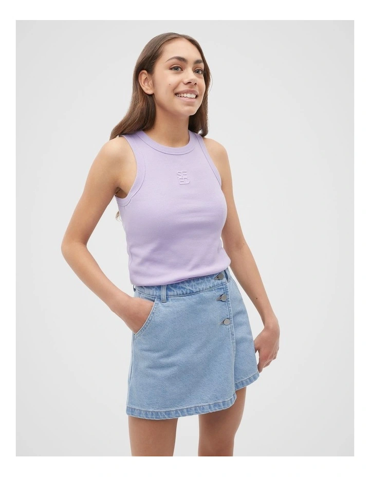 Core Logo Rib Tank in Amethyst image 1