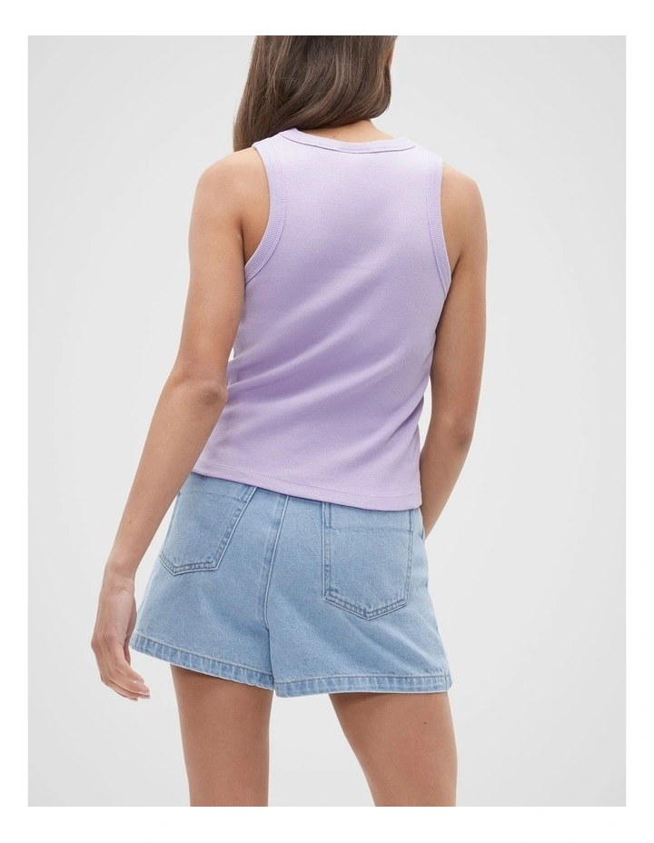 Core Logo Rib Tank in Amethyst image 2