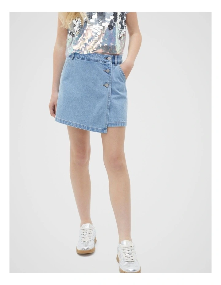 WILD BLUE MORNINGS DENIM SKORT