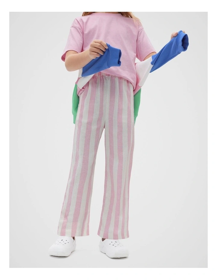 Stripe Pull On Pant in Candy Pink image 1