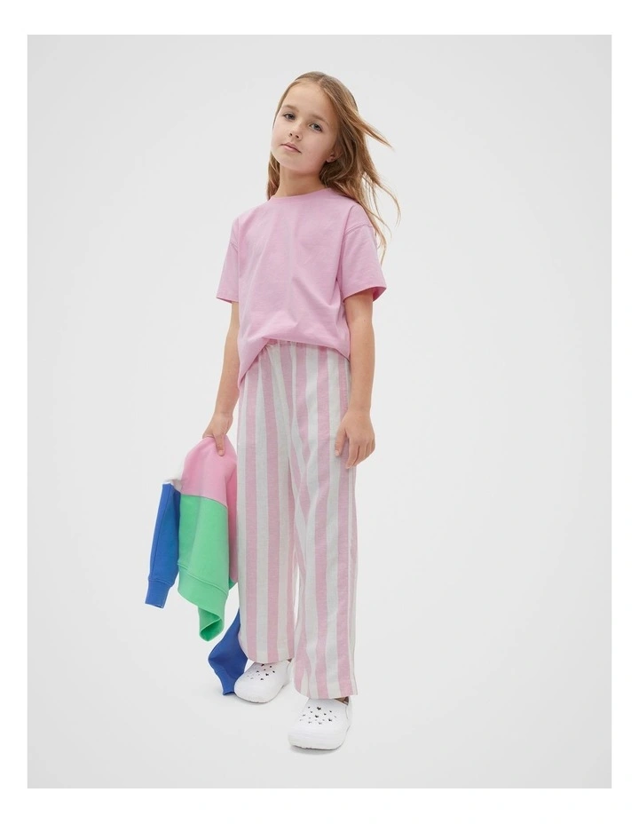 Stripe Pull On Pant in Candy Pink image 2