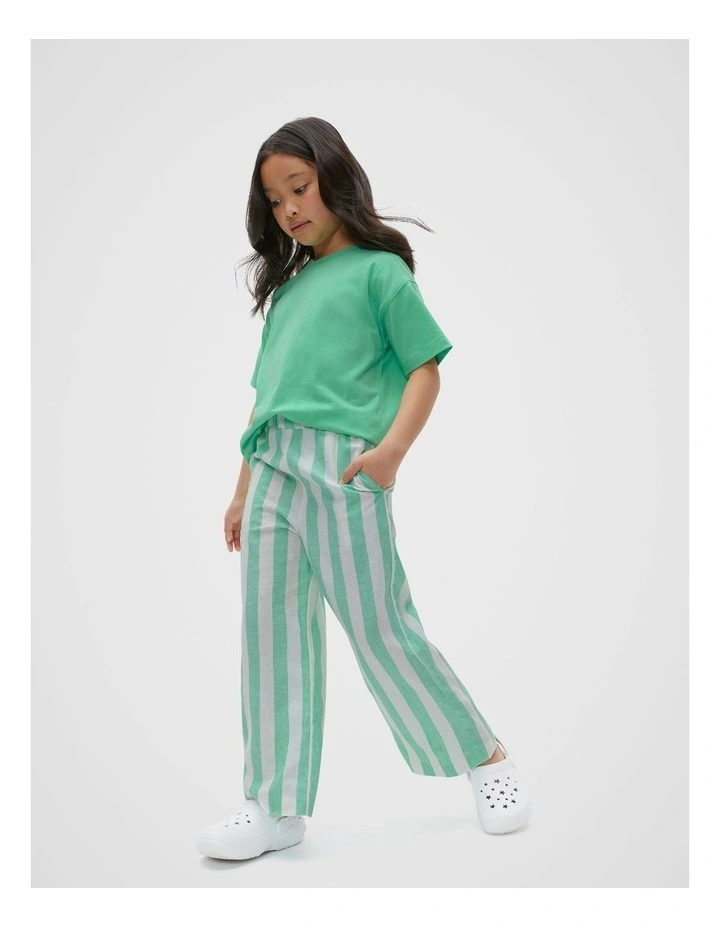 Stripe Pull On Pant in Pine Lime image 2