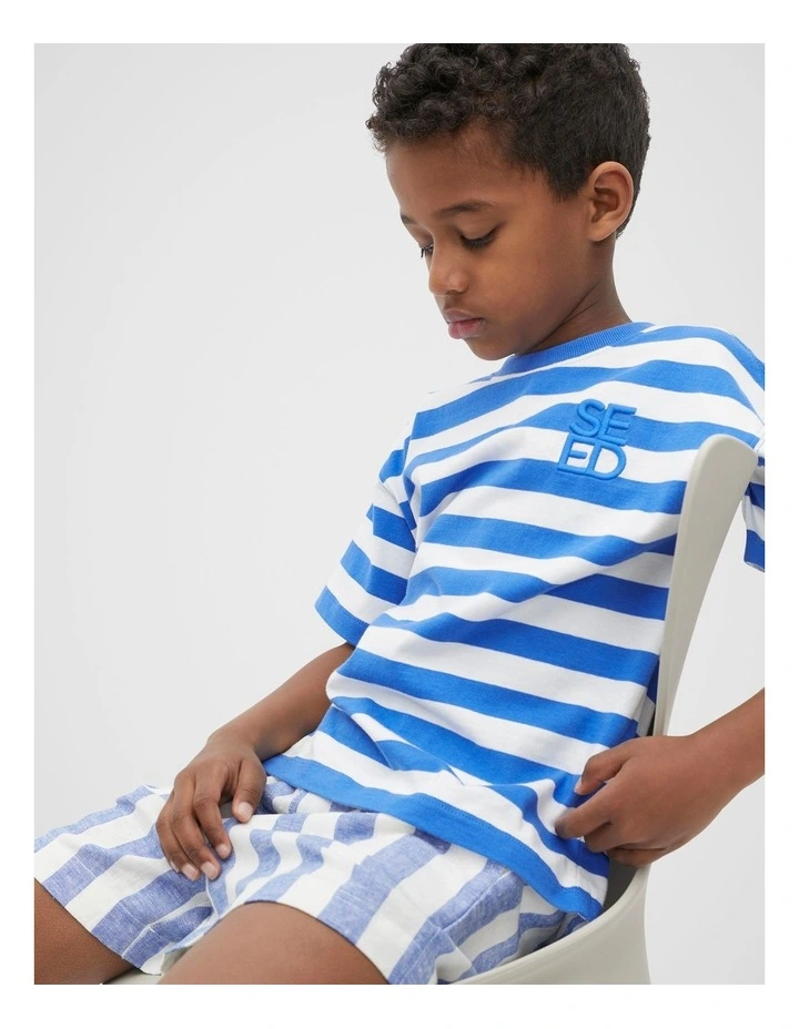 Core Tee in Wave Blue Stripe image 1
