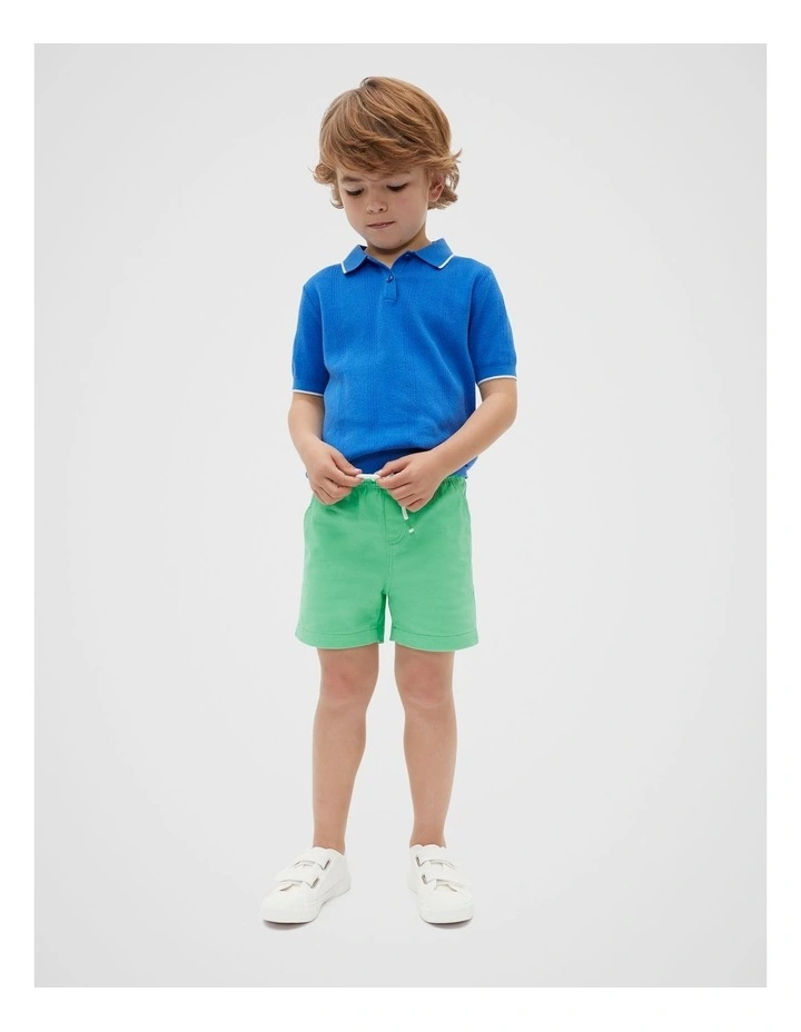 Knit Polo Shirt in Wave Blue image 1
