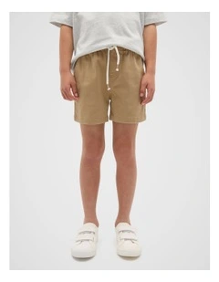 Core Logo Shorts in Biscotti