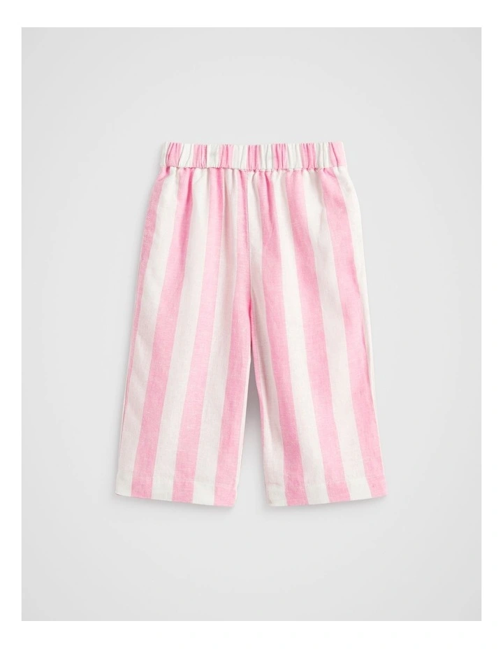 Stripe Pull On Pant in Candy Pink/White image 1