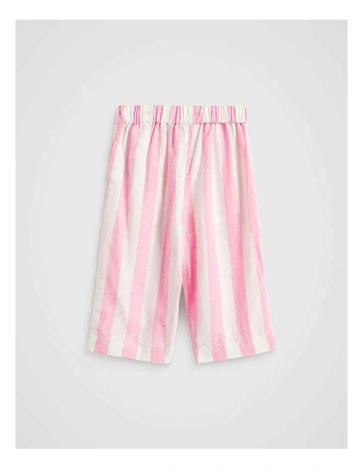 Stripe Pull On Pant in Candy Pink/White image 2
