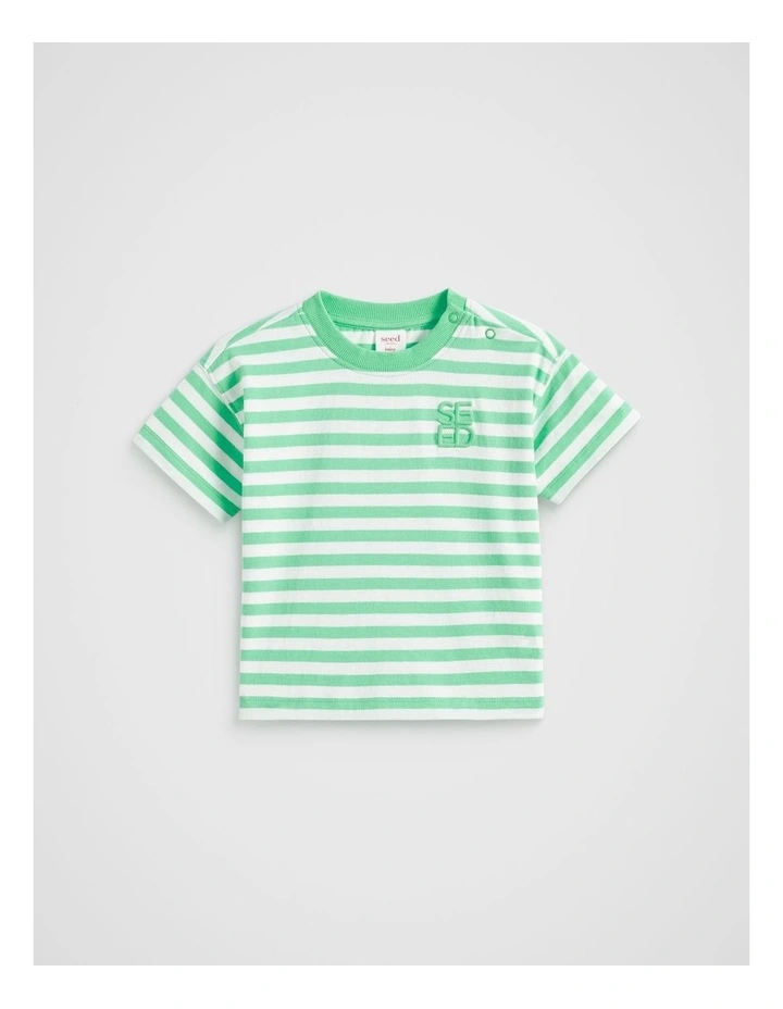 Core Stripe Tee in Pine Lime Stripe image 1