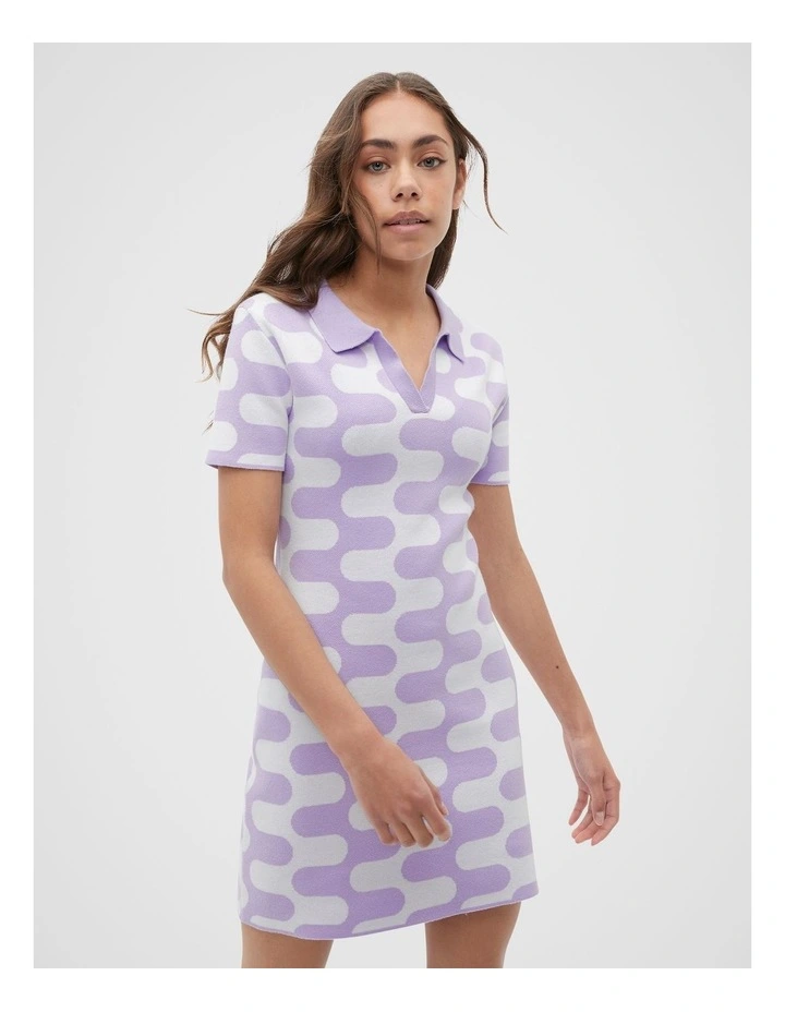 Wavy Knit Dress in Amethyst image 1