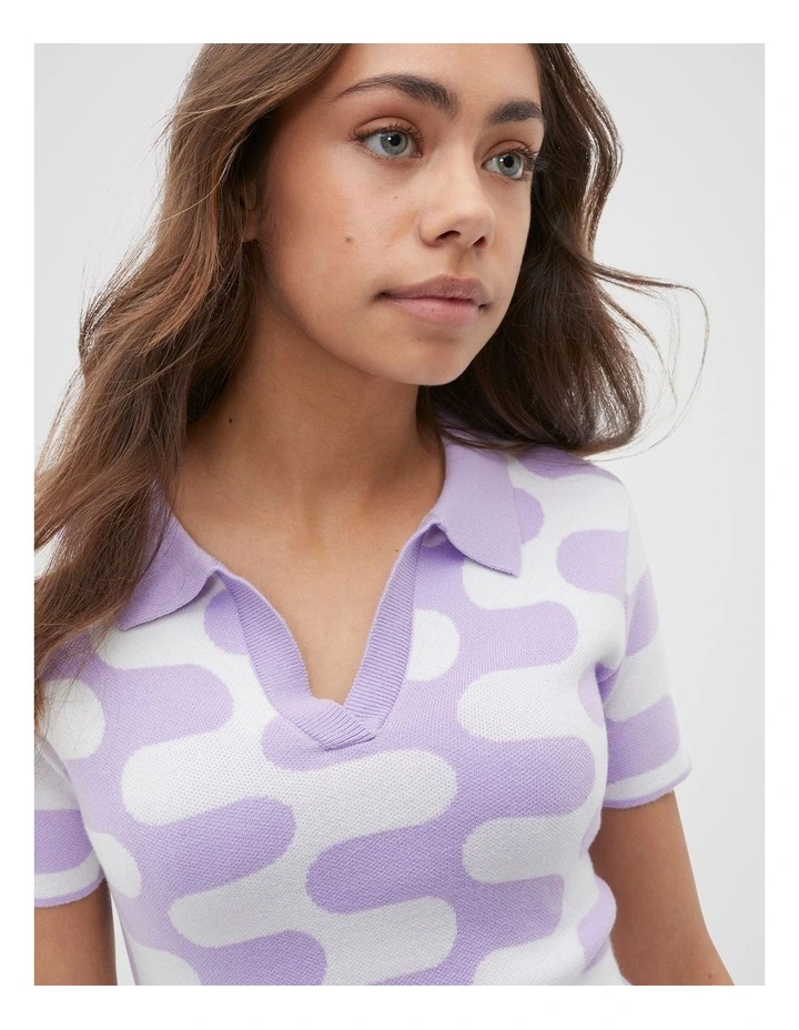 Wavy Knit Dress in Amethyst image 3