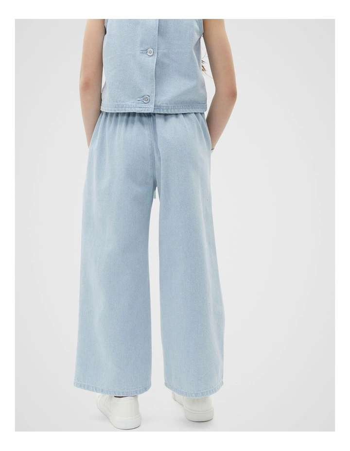 Denim Pull On Pant in Blue image 2