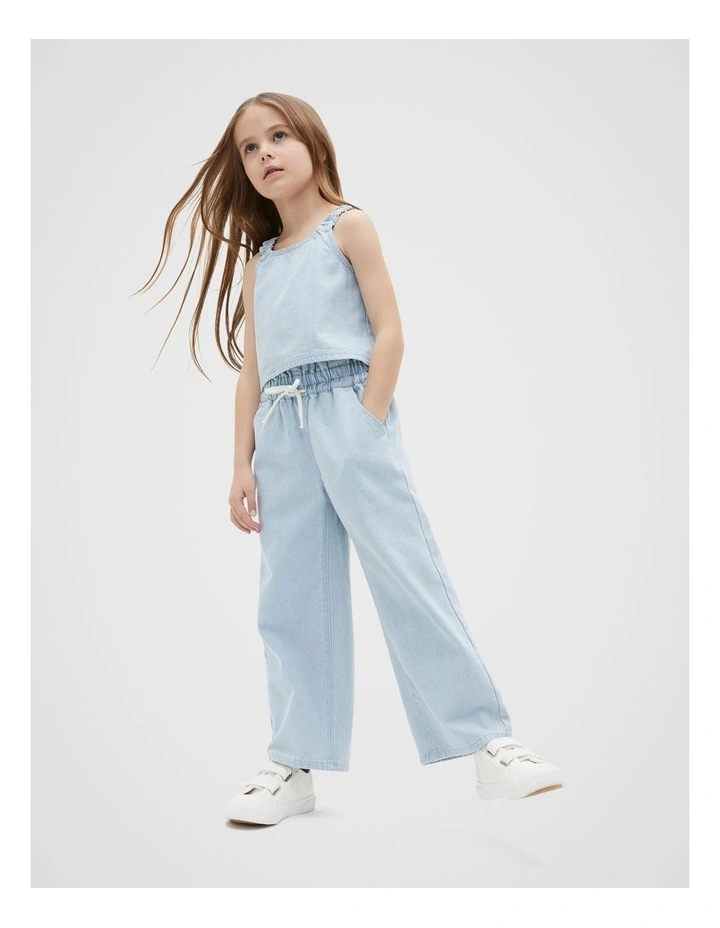 Denim Pull On Pant in Blue image 3