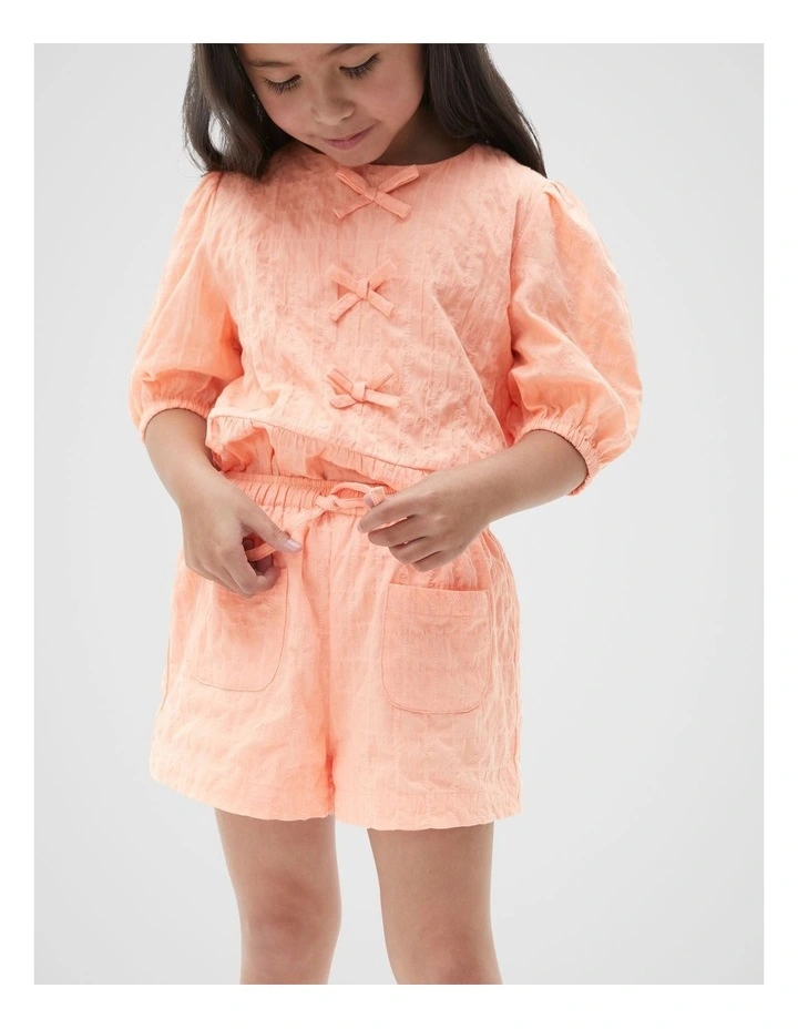 Seersucker Shorts in Mango image 1