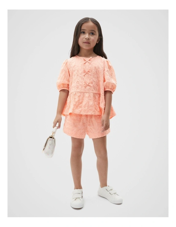 Seersucker Shorts in Mango image 3