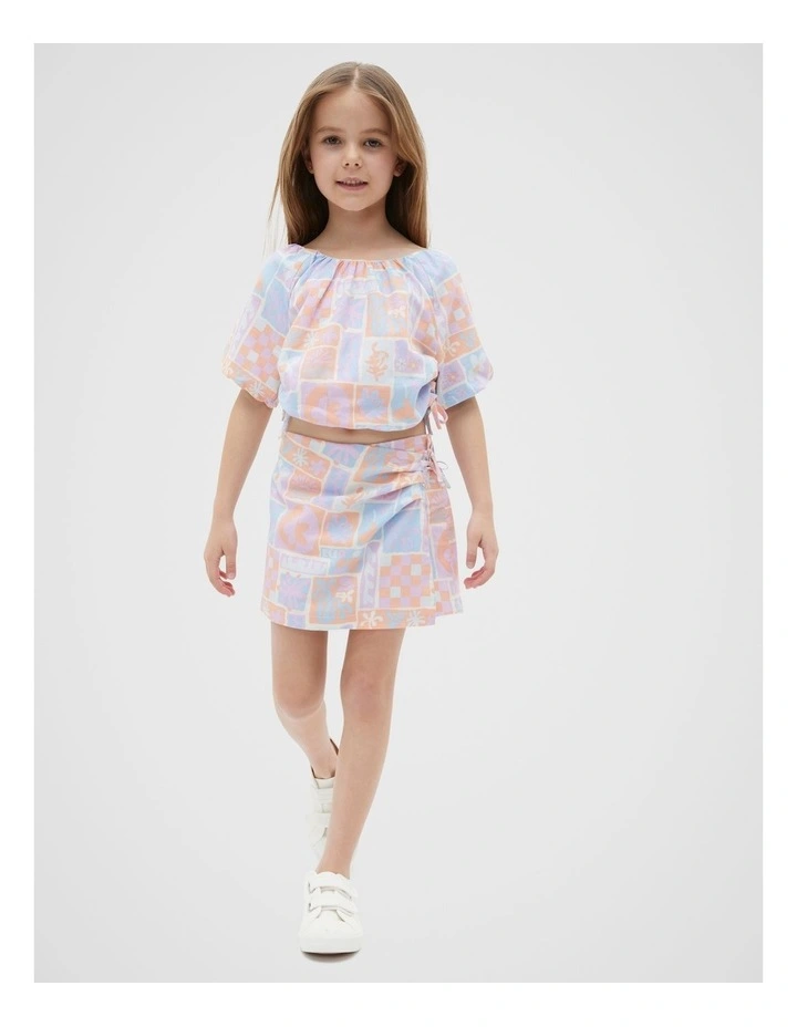 Abstract Print Skort in Assorted image 1