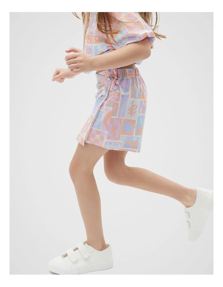 Abstract Print Skort in Assorted image 3