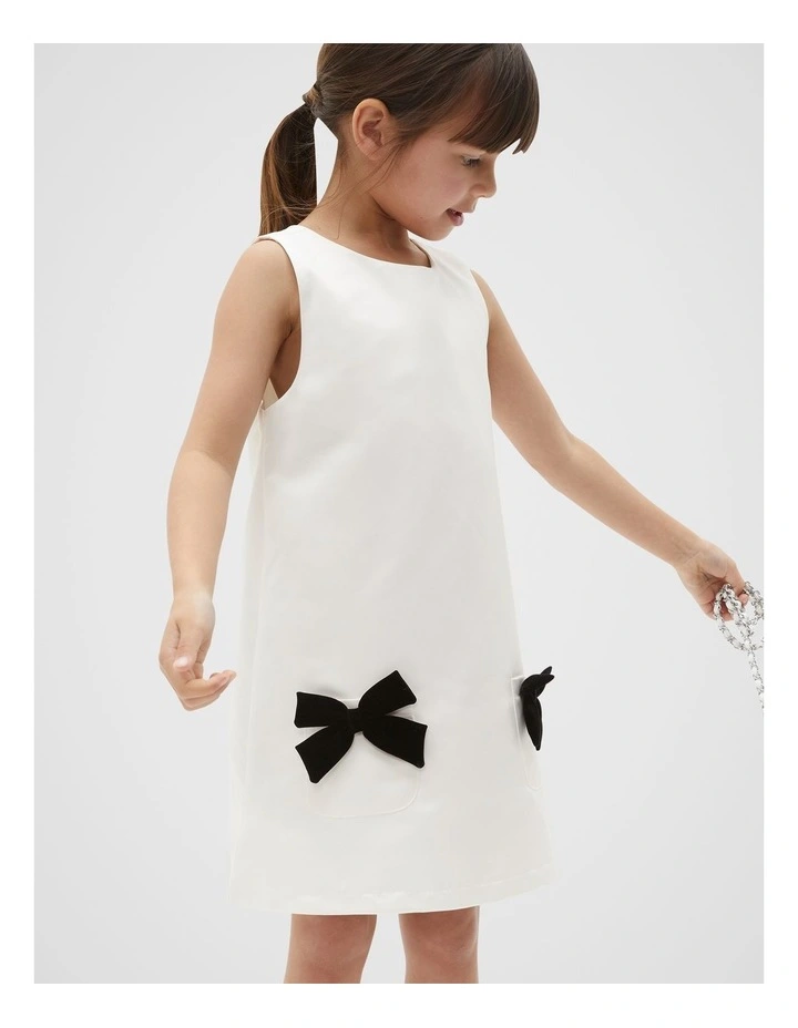 Bow Shift Dress in Canvas image 1