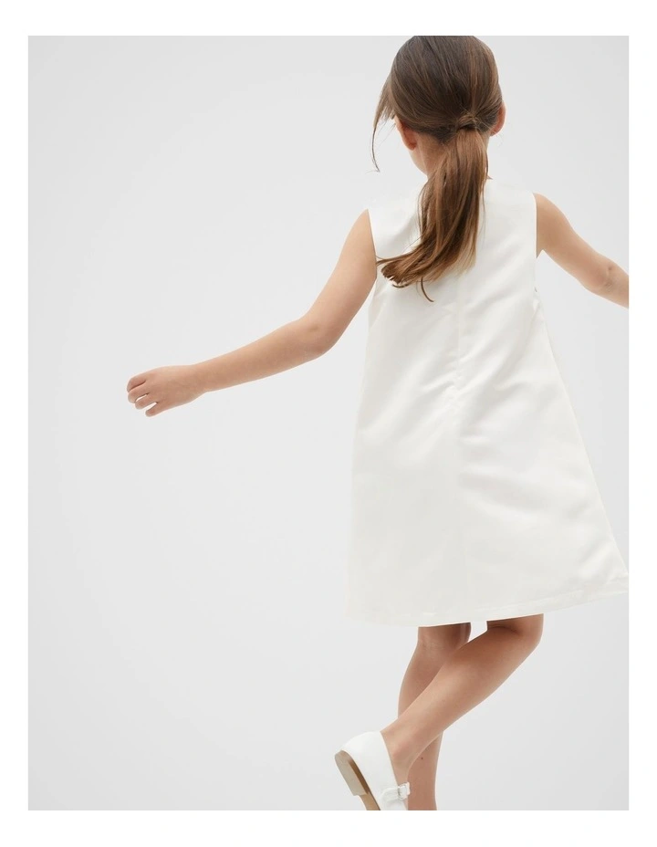 Bow Shift Dress in Canvas image 2