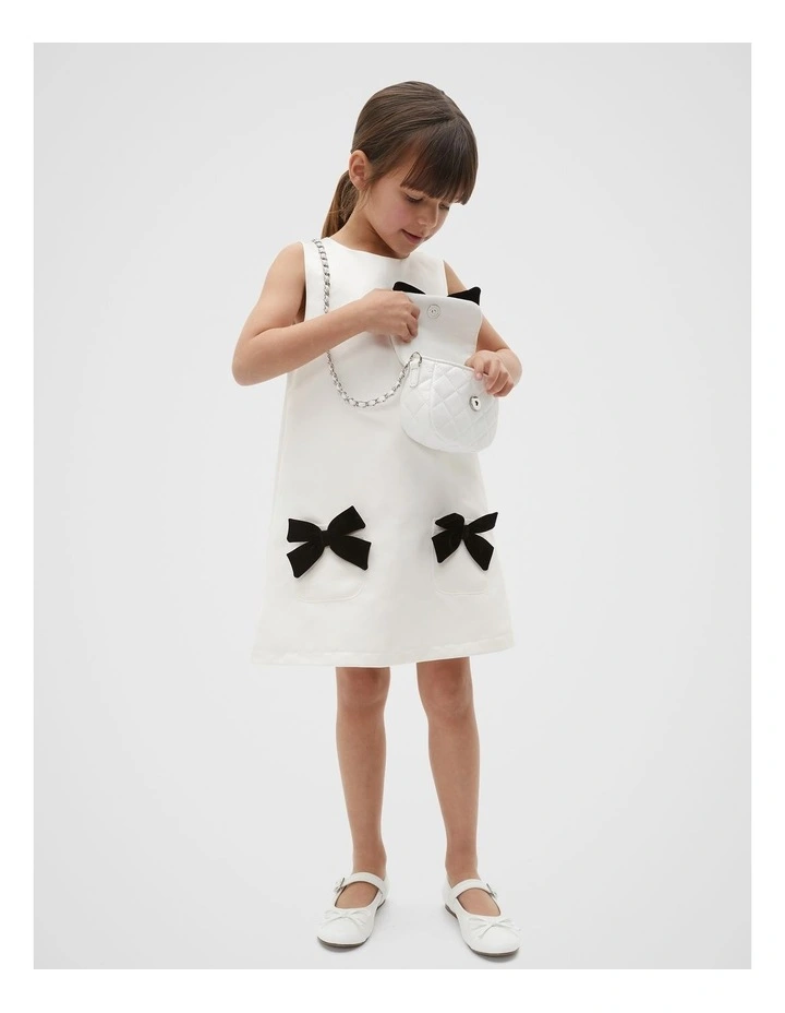Bow Shift Dress in Canvas image 3