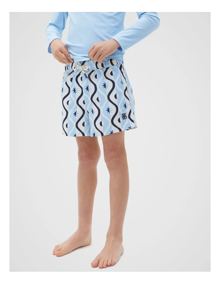 Geo Boardshort in Dove Blue image 1