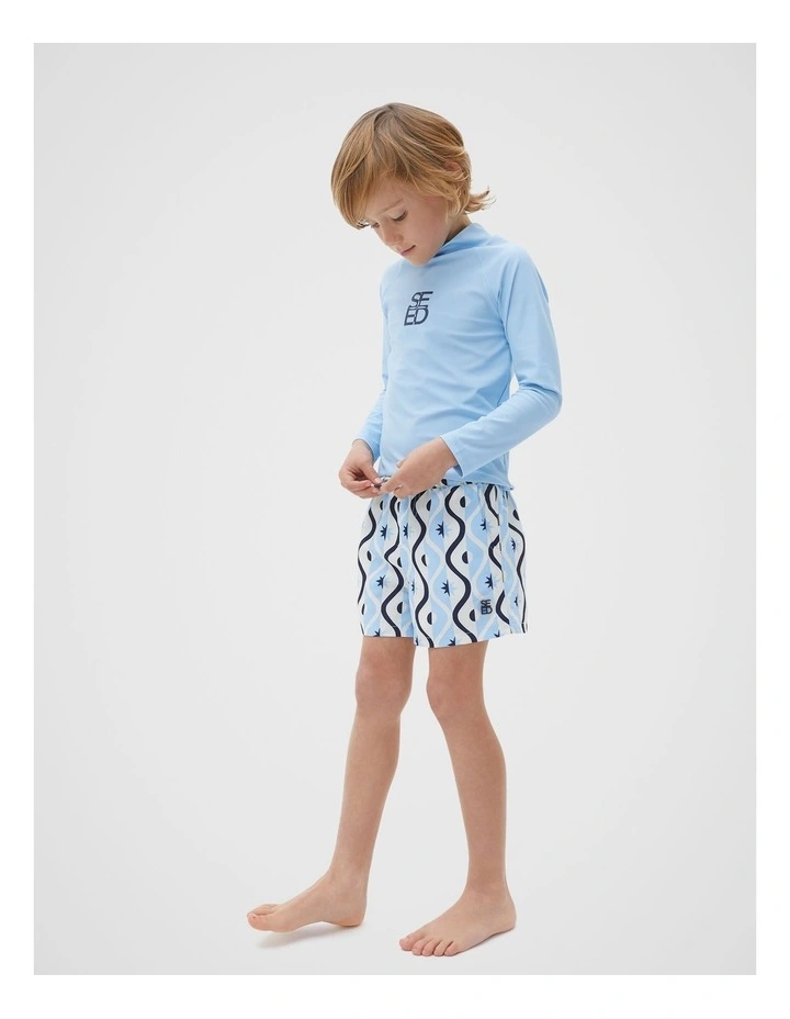 Geo Boardshort in Dove Blue image 3
