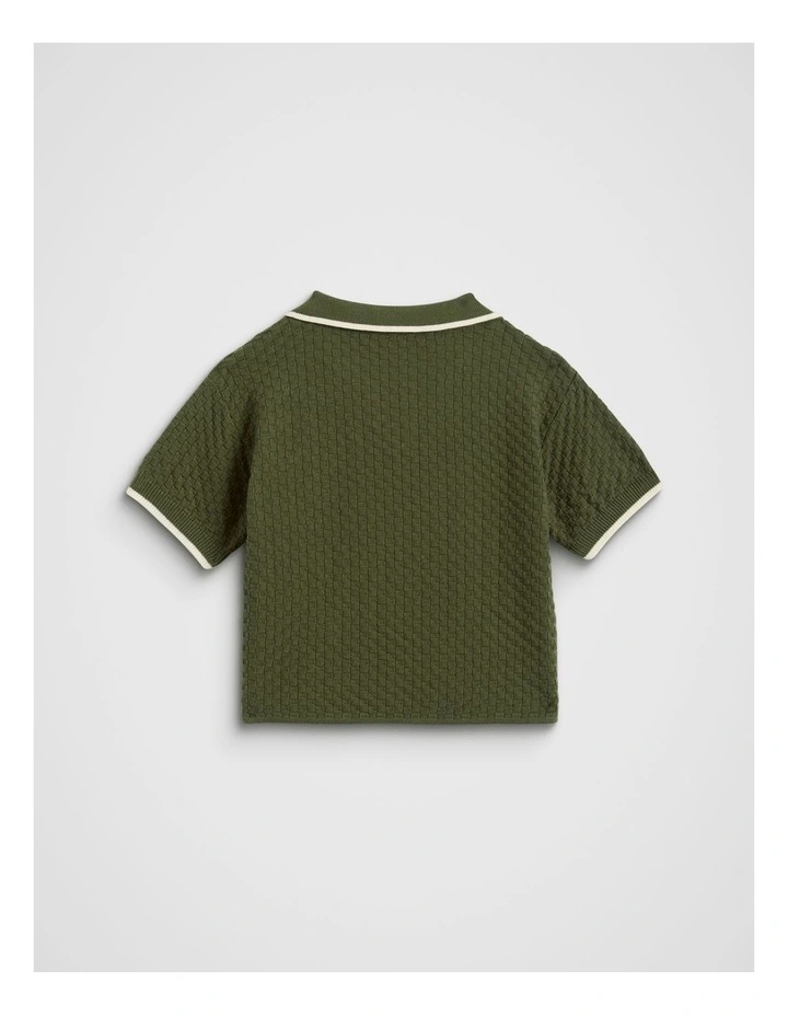 Knit Trophy Polo in Kiwi Green image 2