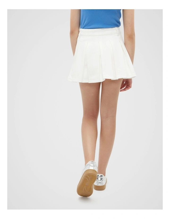 Pleat Skort in White image 2