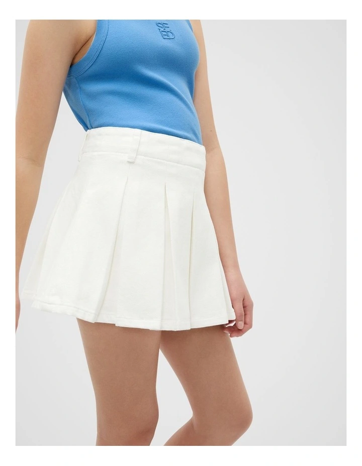 Pleat Skort in White image 3