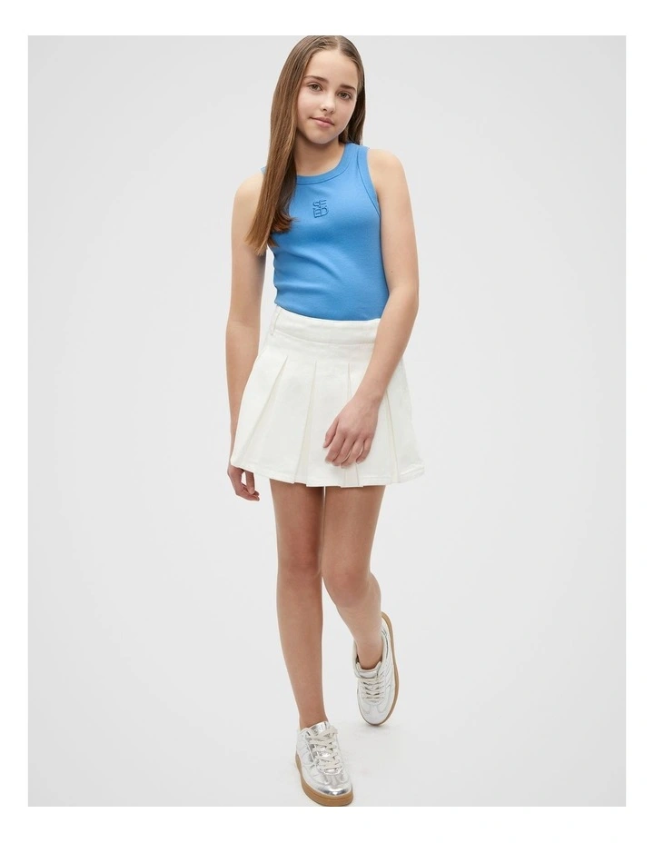 Pleat Skort in White image 4